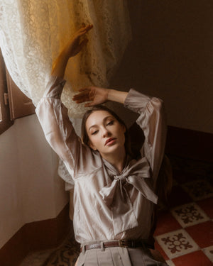 CAMICIA IN TANCEL CON FIOCCO FIORENZA AMADORI 35376