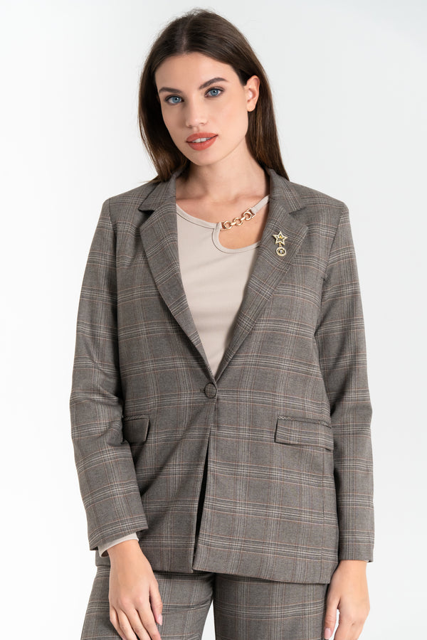 GIACCA DONNA BLAZER SCOZZESE FIORENZA AMADORI K4384