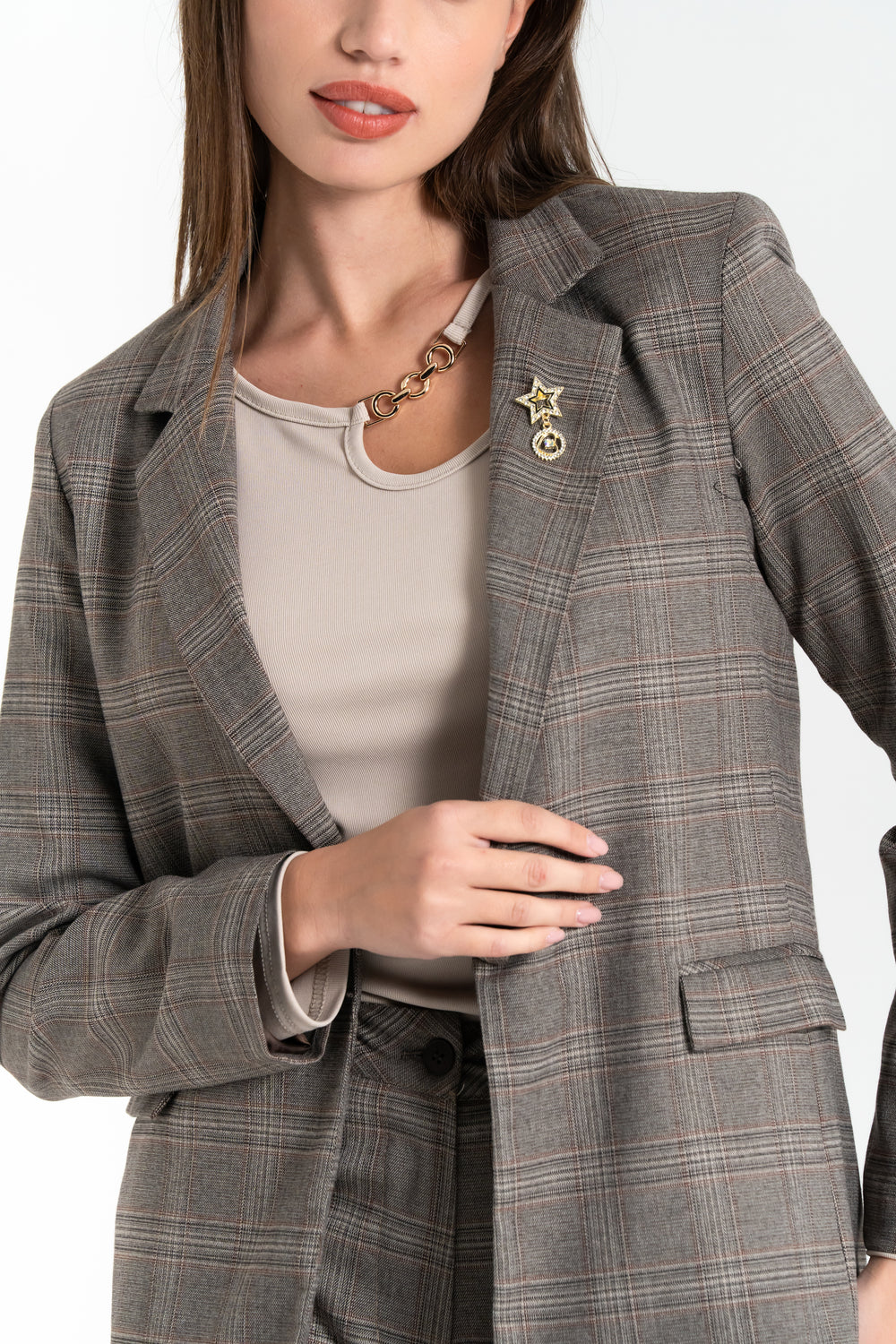 GIACCA DONNA BLAZER SCOZZESE FIORENZA AMADORI K4384