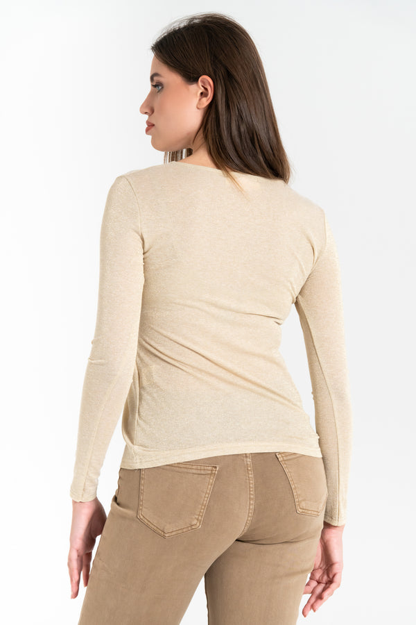 MAGLIA DONNA MANICA LUNGA LUREX FIORENZA AMADORI M1473