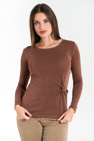 MAGLIA DONNA MANICA LUNGA LUREX FIORENZA AMADORI M1473