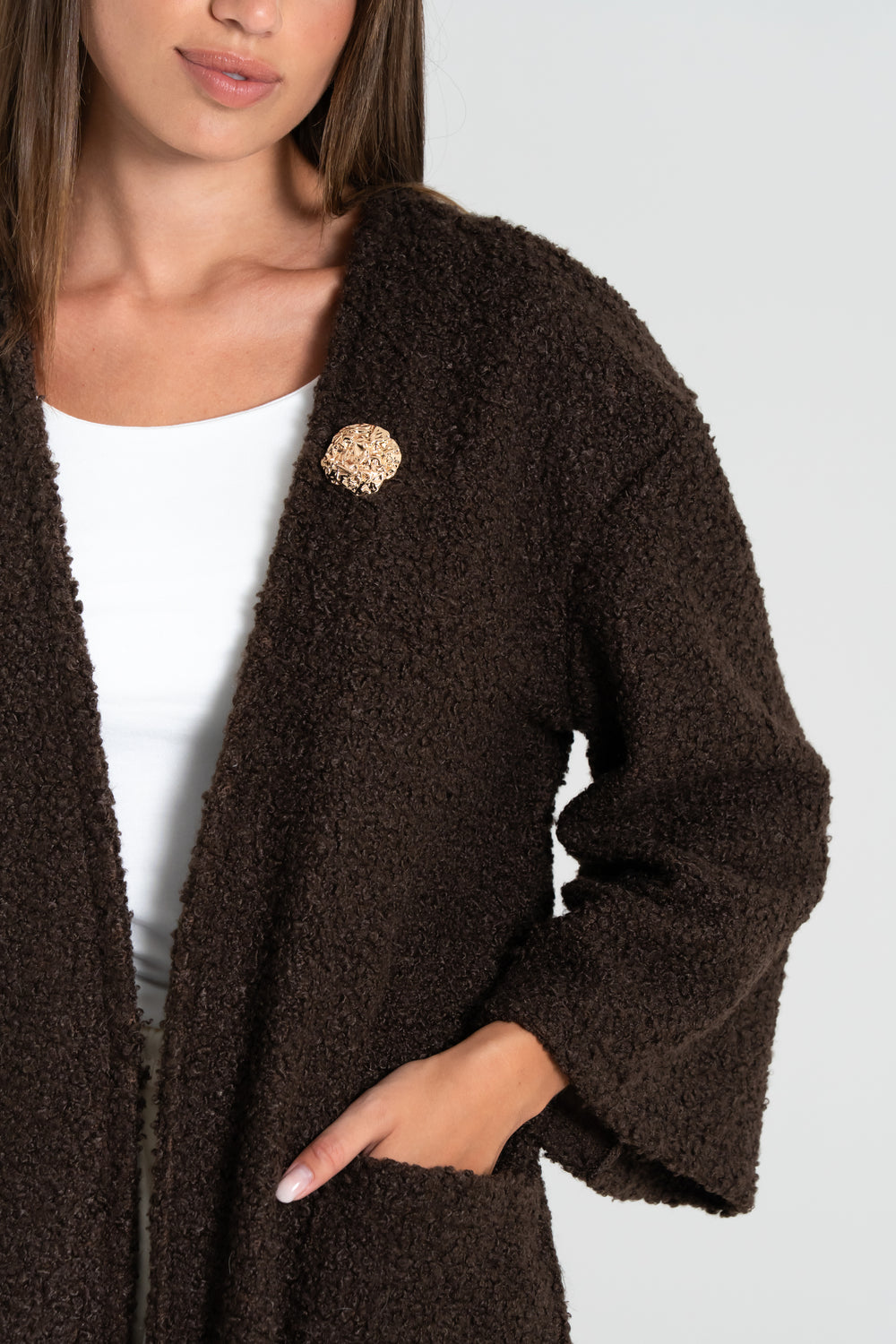 CAPPOTTO LUNGO DONNA EFFETTO ORSETTO FIORENZA AMADORI 24428