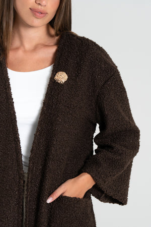 CAPPOTTO LUNGO DONNA EFFETTO ORSETTO FIORENZA AMADORI 24428