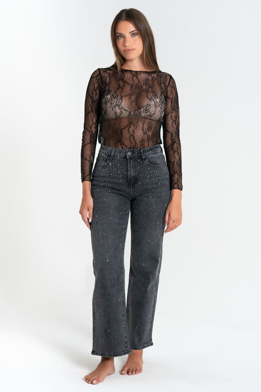 JEANS WIDE DONNA CON STRASS FIORENZA AMADORI WH-3187