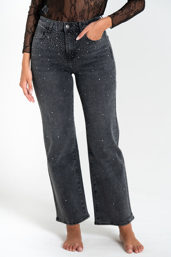 JEANS WIDE DONNA CON STRASS FIORENZA AMADORI WH-3187