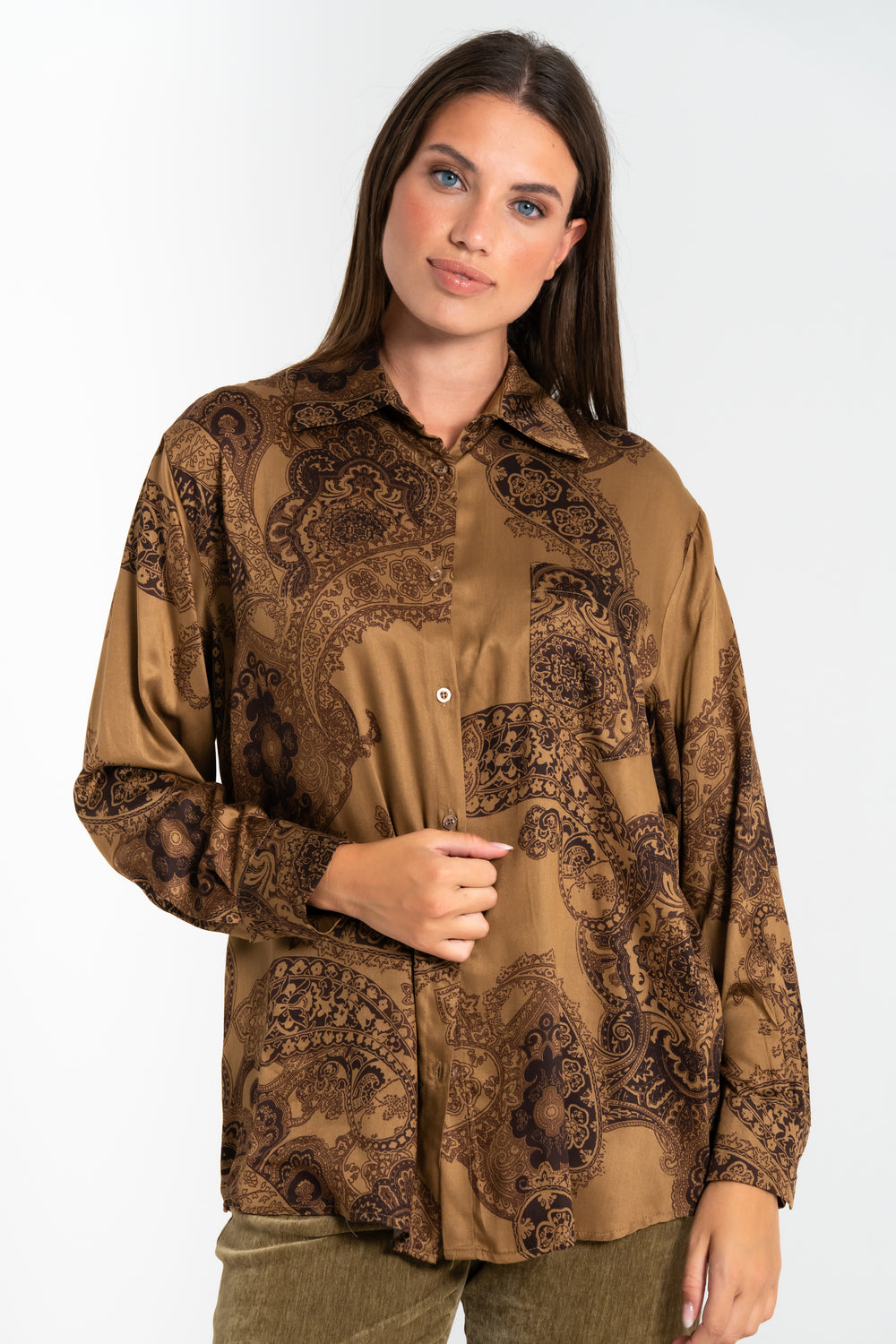 CAMICIA DONNA IN VISCOSA MANICA LUNGA FIORENZA AMADORI L3448