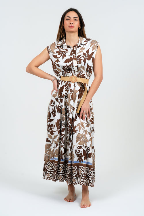 ABITO DONNA LUNGO SMANICATO FLOREALE FIORENZA AMADORI Y286 