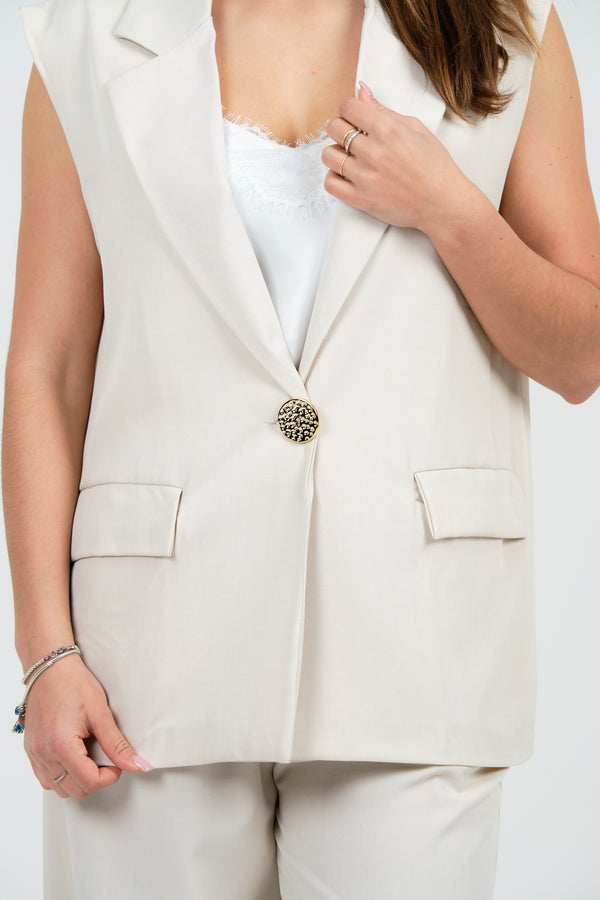GILET DONNA CON SCOLLO A V E BOTTONE FIORENZA AMADORI 87008