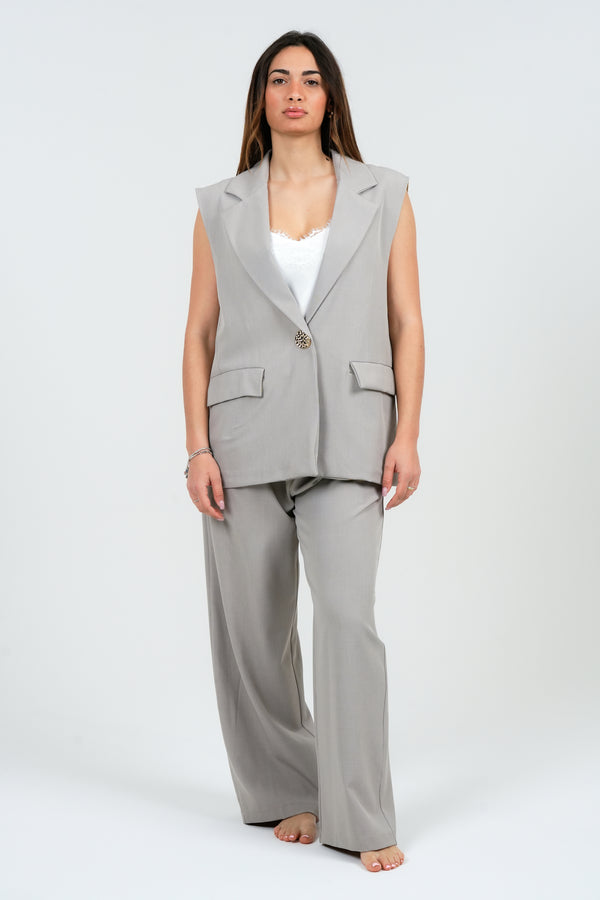 GILET DONNA CON SCOLLO A V E BOTTONE FIORENZA AMADORI 87008