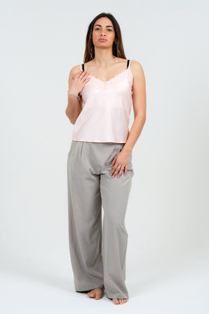 TOP DONNA IN RASO CON PIZZO FIORENZA AMADORI T1563F28