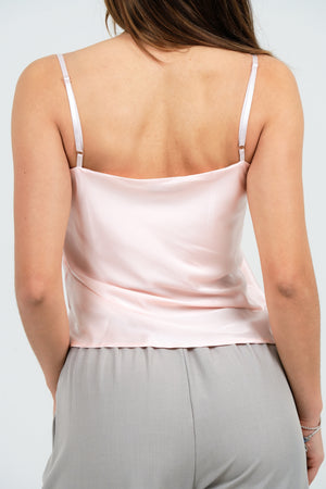 TOP DONNA IN RASO CON PIZZO FIORENZA AMADORI T1563F28