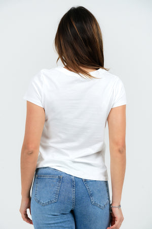 T-SHIRT DONNA CON FIORE IN TULLE FIORENZA AMADORI 32783