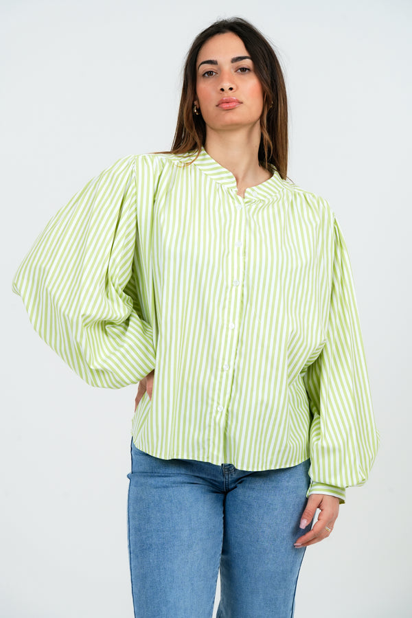 CAMICIA DONNA COLLO COREANA MANICA LUNGA A PALLONCINO FIORENZA AMADORI 599183