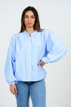 CAMICIA DONNA COLLO COREANA MANICA LUNGA A PALLONCINO FIORENZA AMADORI 599183