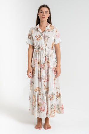 ABITO LUNGO DONNA FLOREALE PANNA FIORENZA AMADORI MC32.272