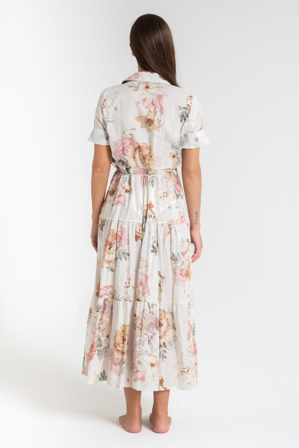 ABITO LUNGO DONNA FLOREALE PANNA FIORENZA AMADORI MC32.272
