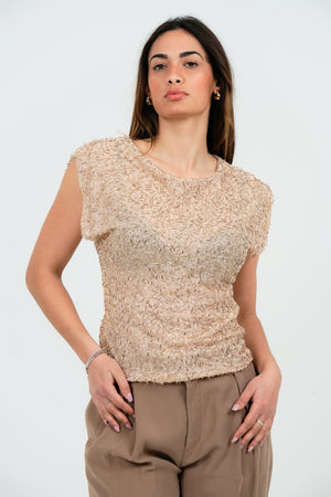 MAGLIA SMANICATA CON BLUGLE BEADS FIORENZA AMADORI M6325