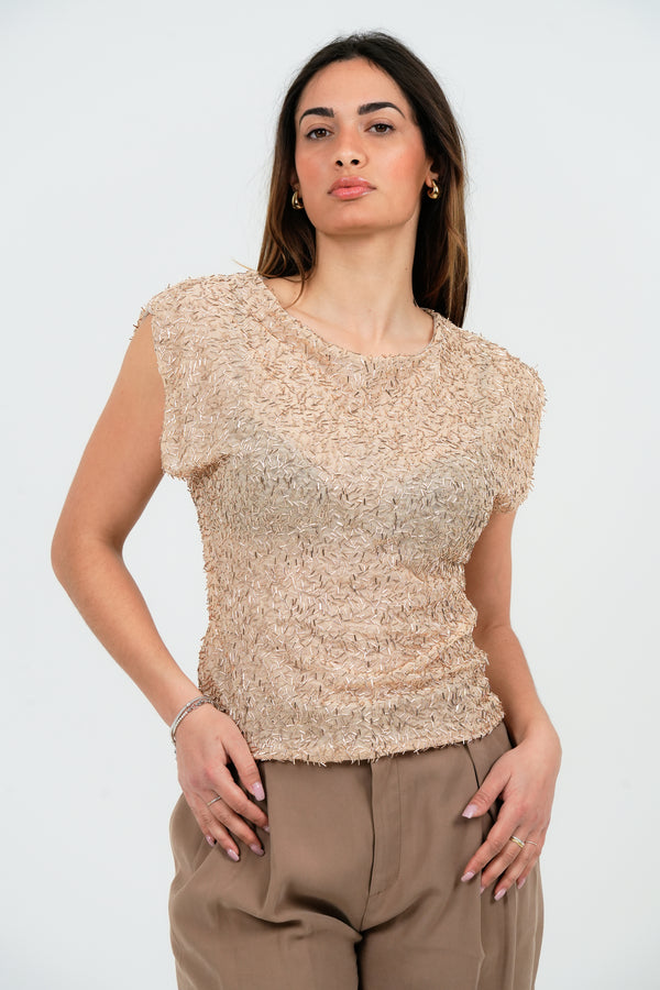 MAGLIA SMANICATA CON BLUGLE BEADS FIORENZA AMADORI M6325