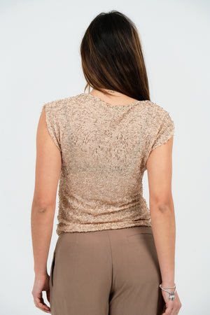 MAGLIA SMANICATA CON BLUGLE BEADS FIORENZA AMADORI M6325