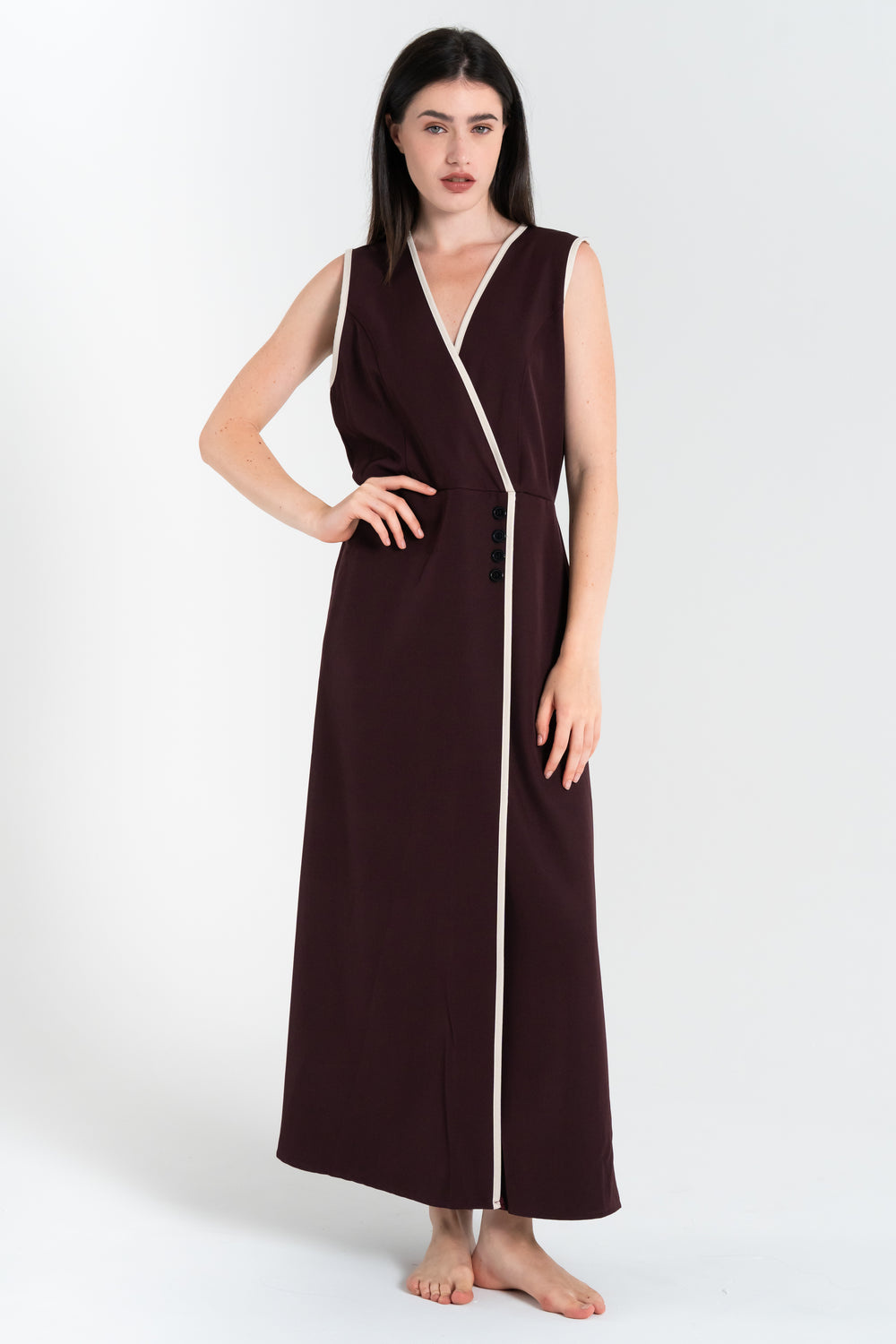 ABITO LUNGO DONNA TINTA UNITA FIORENZA AMADORI 34422