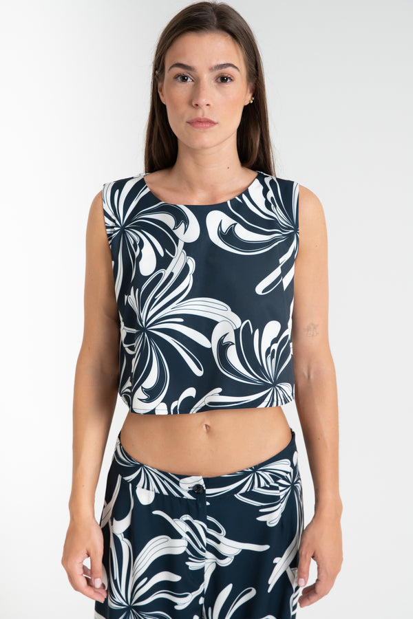 TOP SMANICATO DONNA FLOREALE FIORENZA AMADORI T6451
