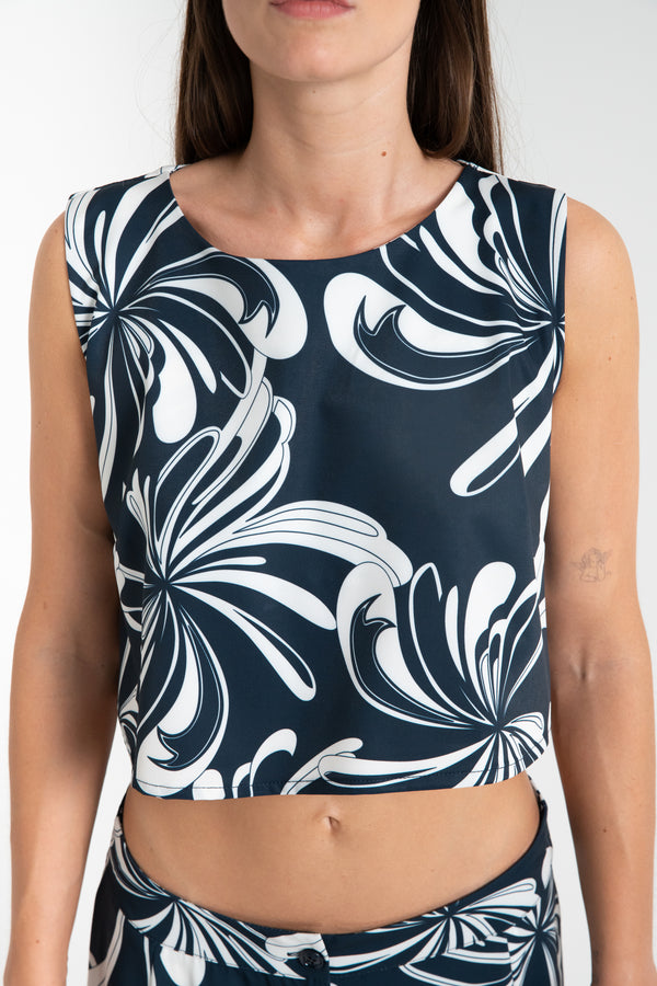 TOP SMANICATO DONNA FLOREALE FIORENZA AMADORI T6451