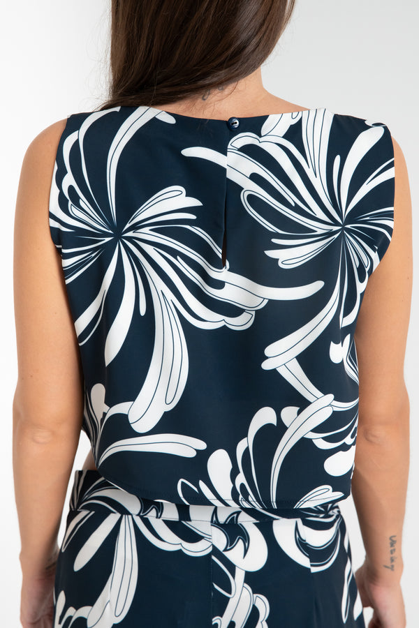 TOP SMANICATO DONNA FLOREALE FIORENZA AMADORI T6451