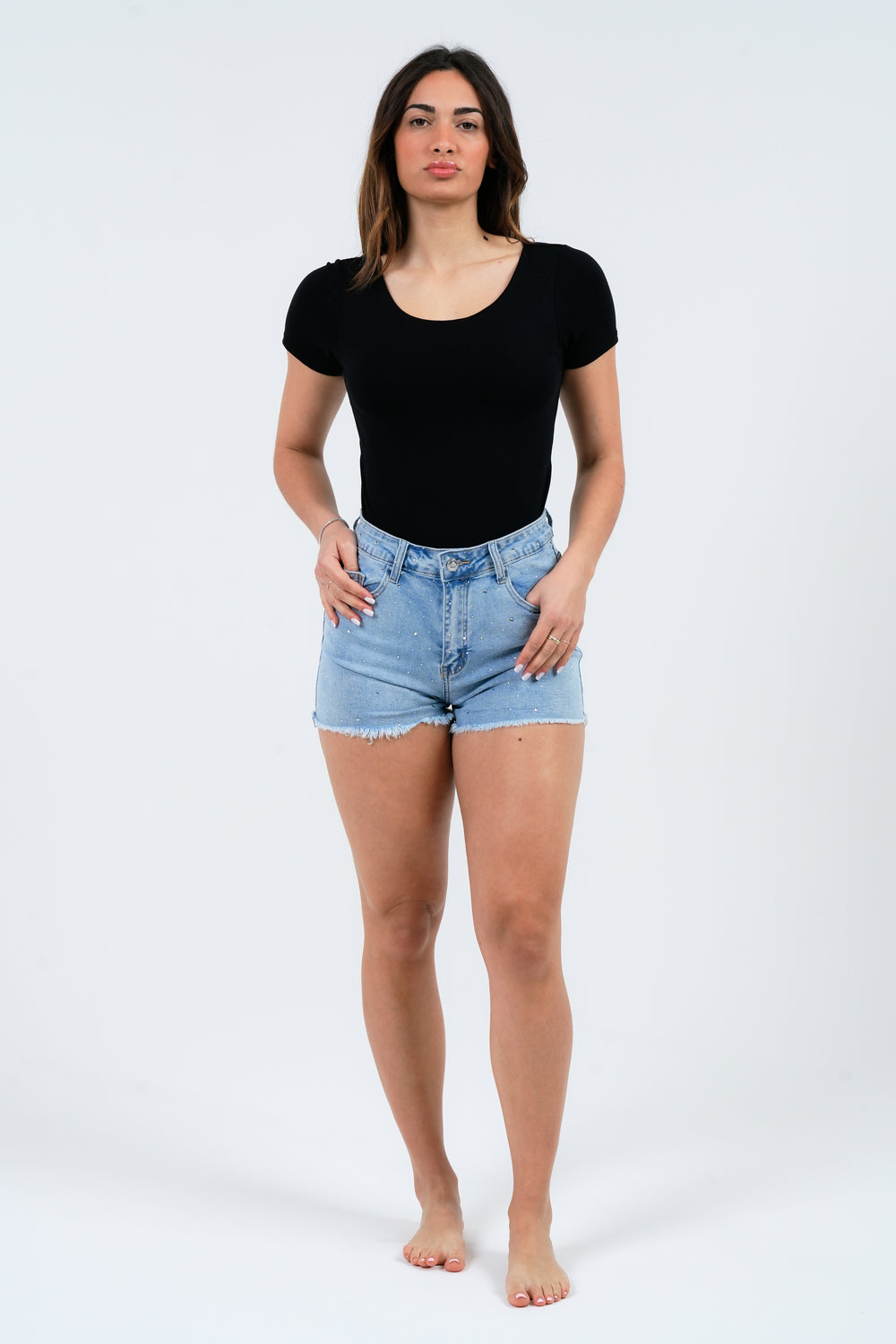 SHORT DONNA IN DENIM CON STRASS FIORENZA AMADORI WH-3156
