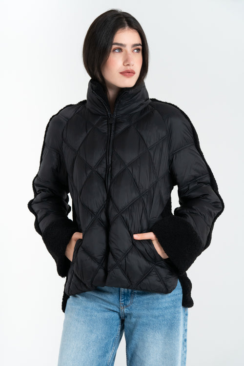 GIUBBOTTO DONNA TRAPUNTATO EFFETTO ORSETTO FIORENZA AMADORI G6827