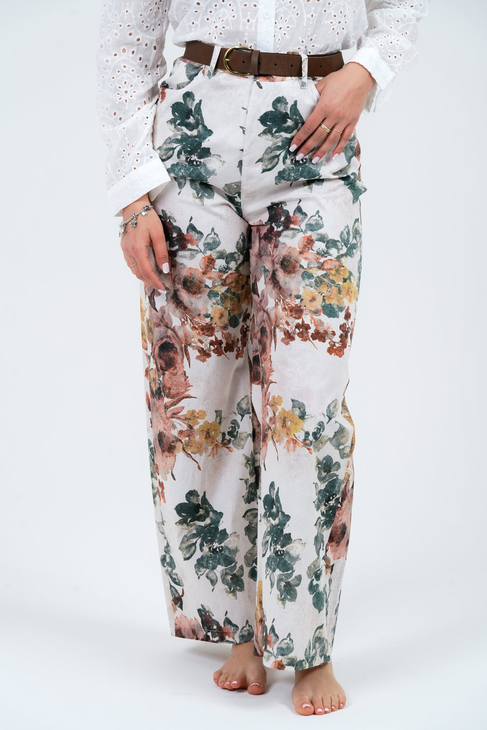 PANTALONE DONNA LUNGO FANTASIA FLOREALE FIORENZA AMADORI MP207.271