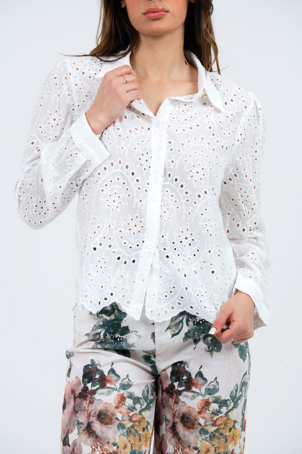 CAMICIA DONNA IN COTONE SANGALLO FIORENZA AMADORI Q845