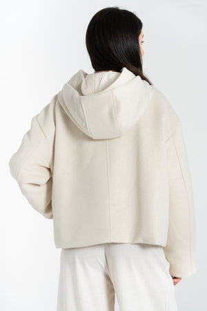 CAPPOTTO DONNA CORTO CON CAPPUCCIO FIORENZA AMADORI G6856