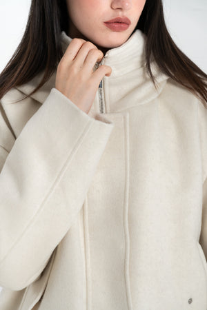 CAPPOTTO DONNA CORTO CON CAPPUCCIO FIORENZA AMADORI G6856