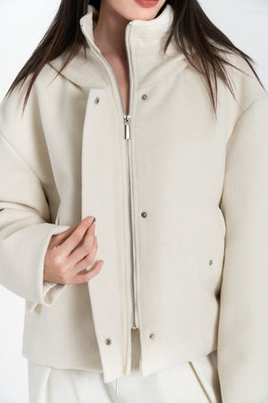 CAPPOTTO DONNA CORTO CON CAPPUCCIO FIORENZA AMADORI G6856