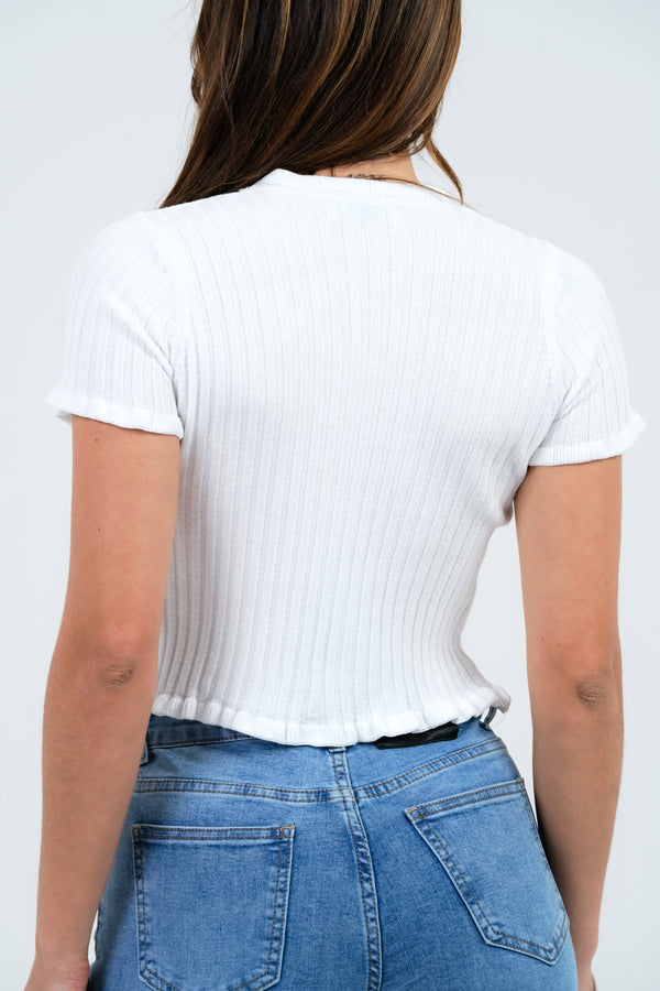 MAGLIA CROP DONNA A COSTINE CON BOTTONI FIORENZA AMADORI 25201