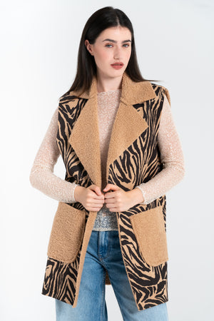 GILET LUNGO DONNA EFFETTO ORSETTO FIORENZA AMADORI 20125