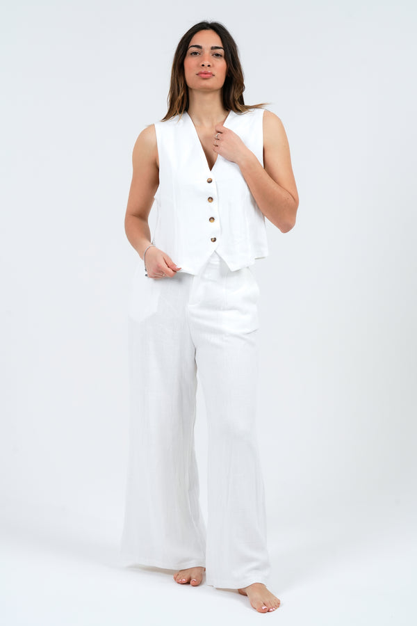 GILET DONNA IN LINO FIORENZA AMADORI J162