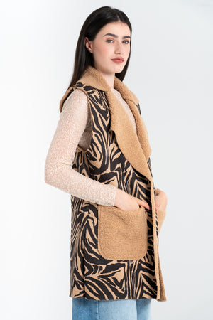 GILET LUNGO DONNA EFFETTO ORSETTO FIORENZA AMADORI 20125