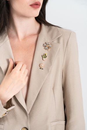 GIACCA DONNA DETTAGLIO SPILLE FIORENZA AMADORI MG131.181