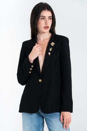 GIACCA DONNA DETTAGLIO SPILLE FIORENZA AMADORI MG131.181