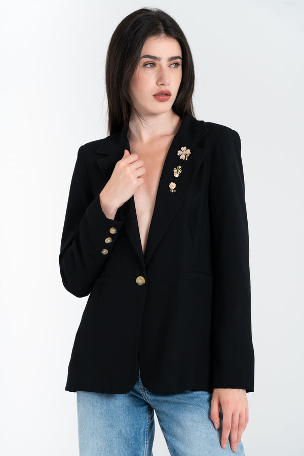 GIACCA DONNA DETTAGLIO SPILLE FIORENZA AMADORI MG131.181