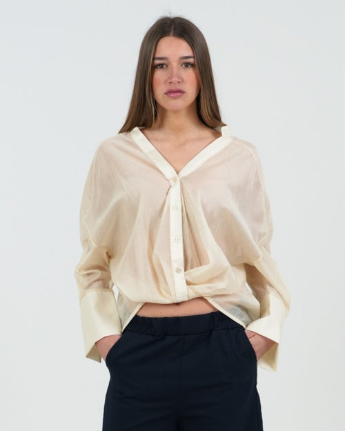 CAMICIA DONNA MANICA LUNGA SCOLLO V FIORENZA AMADORI G01559