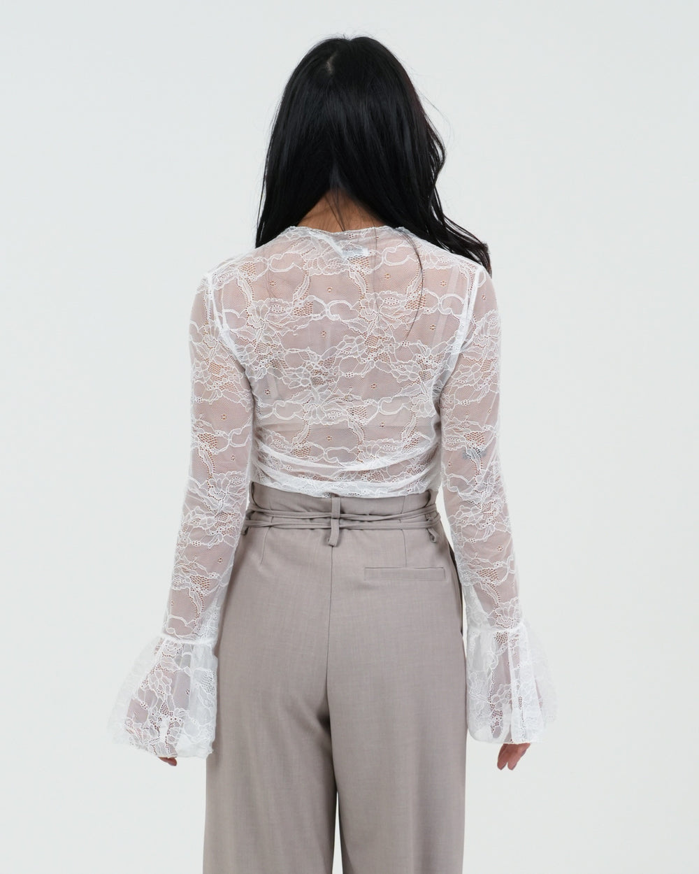 MAGLIA DONNA MANICA LUNGA DI PIZZO FIORENZA AMADORI 22128