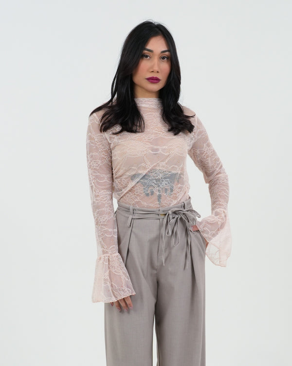 MAGLIA DONNA MANICA LUNGA DI PIZZO FIORENZA AMADORI 22128