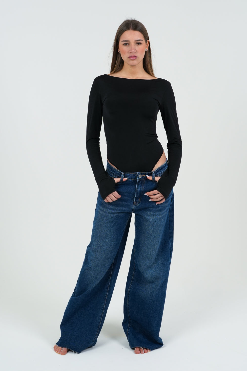 MAGLIA BODY DONNA MANICA LUNGA FIORENZA AMADORI LD2411
