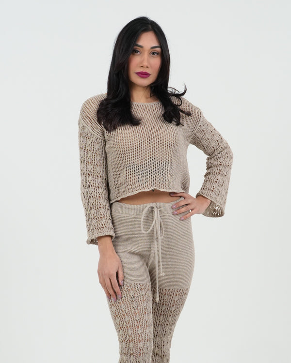 MAGLIA CROCHET MANICA LUNGA FIORENZA AMADORI 25202
