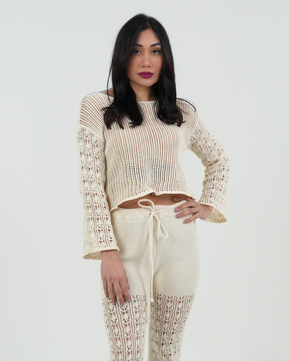 MAGLIA CROCHET MANICA LUNGA FIORENZA AMADORI 25202