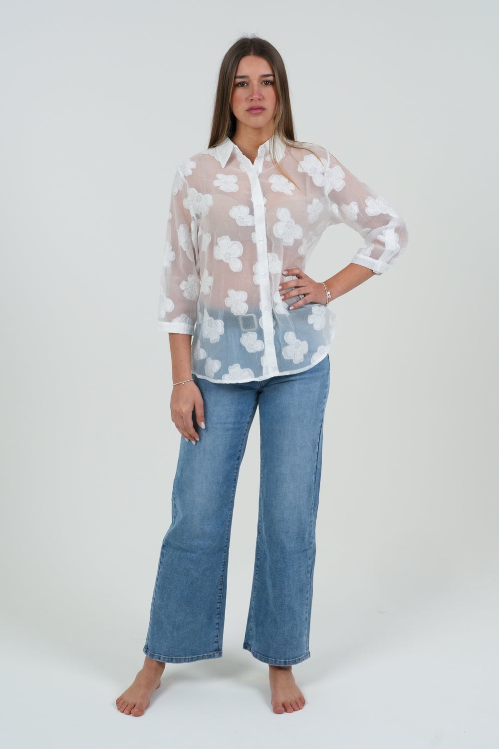 CAMICIA DONNA RICAMATA FIORENZA AMADORI 32827