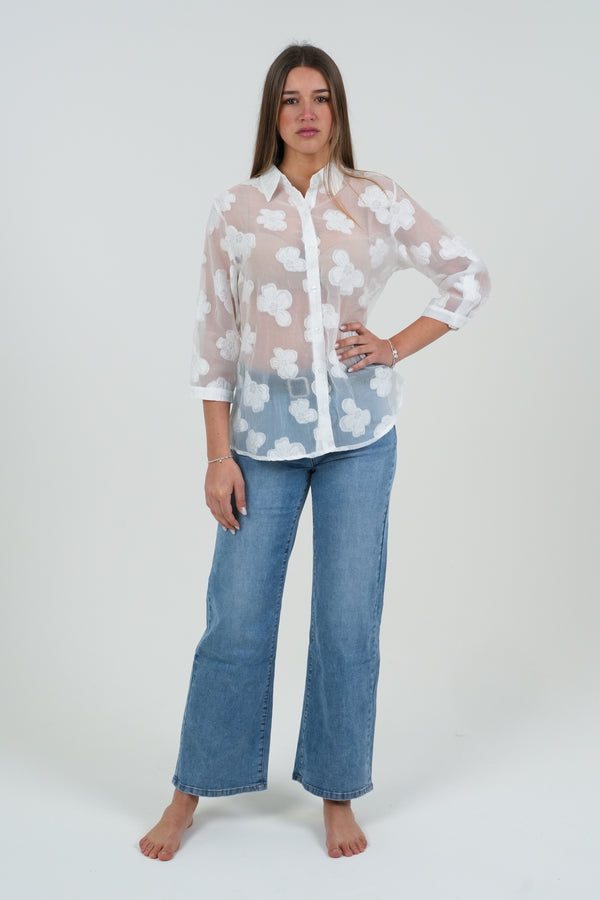 CAMICIA DONNA RICAMATA FIORENZA AMADORI 32827