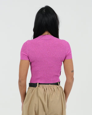 T-SHIRT DONNA A COSTINE E LUREX MANICA CORTA FIORENZA AMADORI 24181